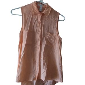 Loft tops/Ann Taylor loft silk sleeveless botton